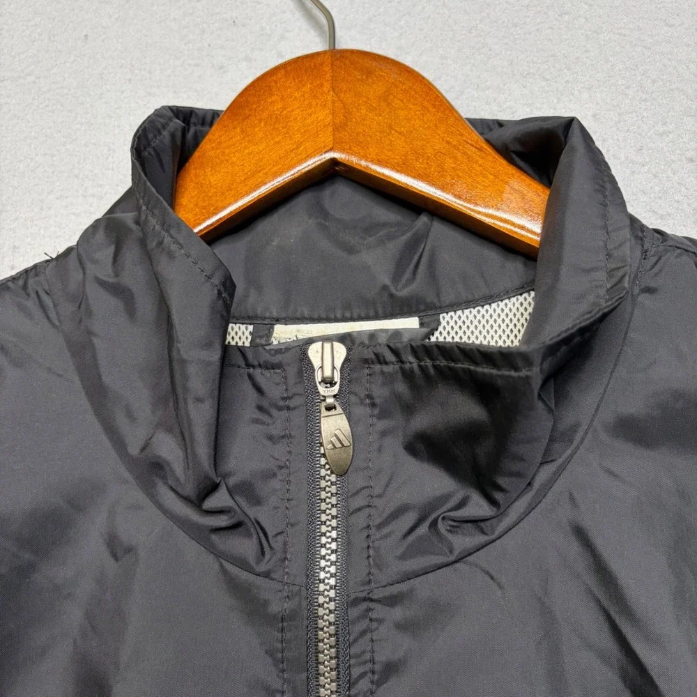 Adidas Windbreaker Jacket Mens XL Black Grey Vintage 90s Half Zip Pullover Logo